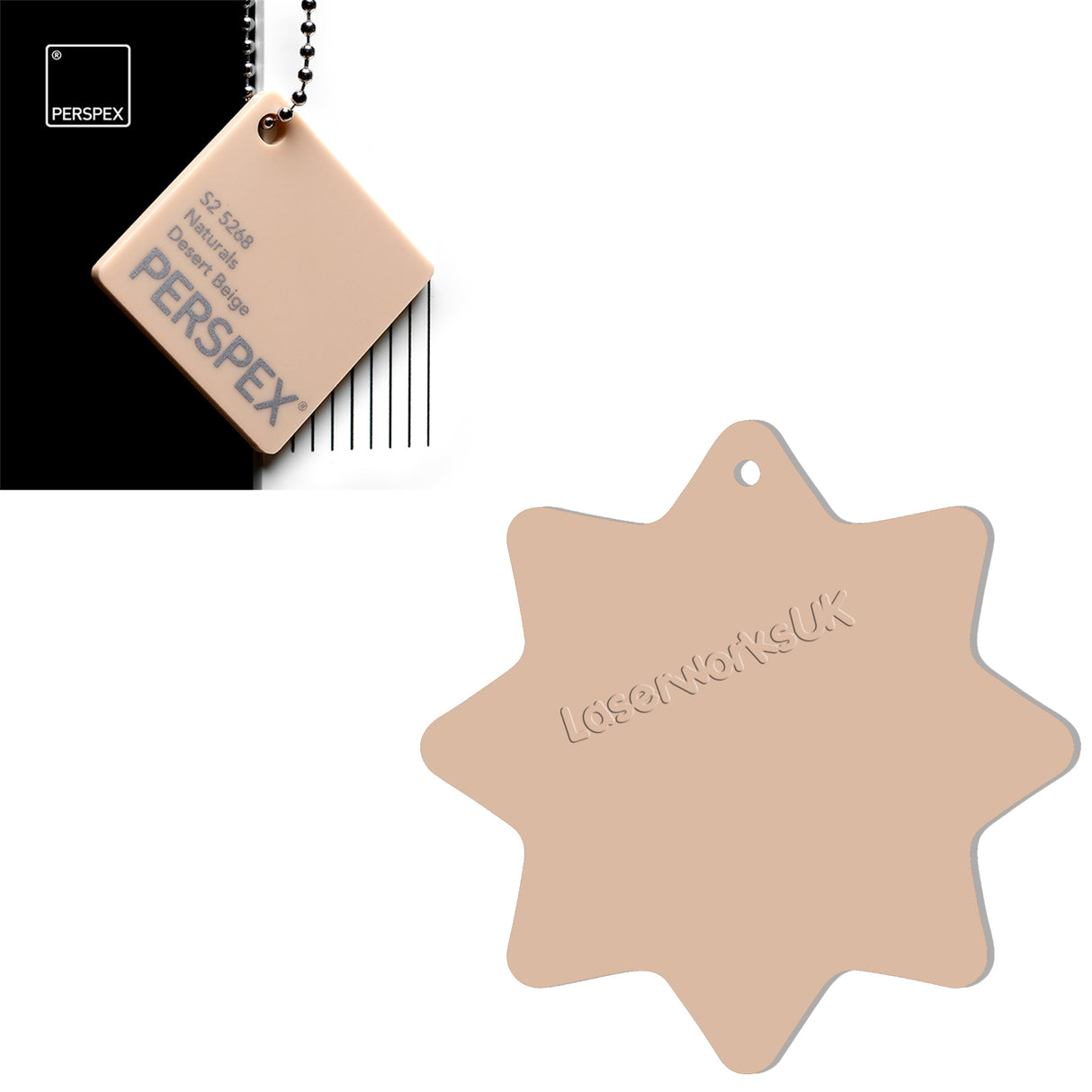 Acrylic 8 Sided Star Rounded Corners (10cm Pack of 5) - Laserworksuk