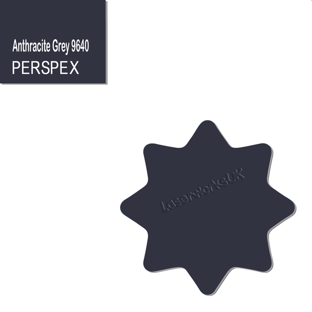 Acrylic 8 Sided Star Rounded Corners (10cm Pack of 5) - Laserworksuk