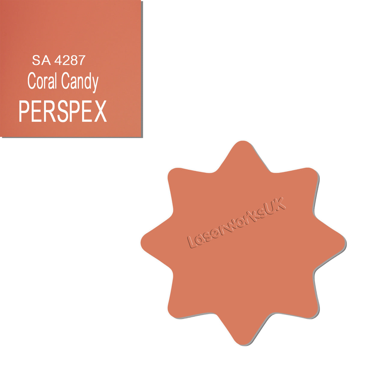 Acrylic 8 Sided Star Rounded Corners (10cm Pack of 5) - Laserworksuk