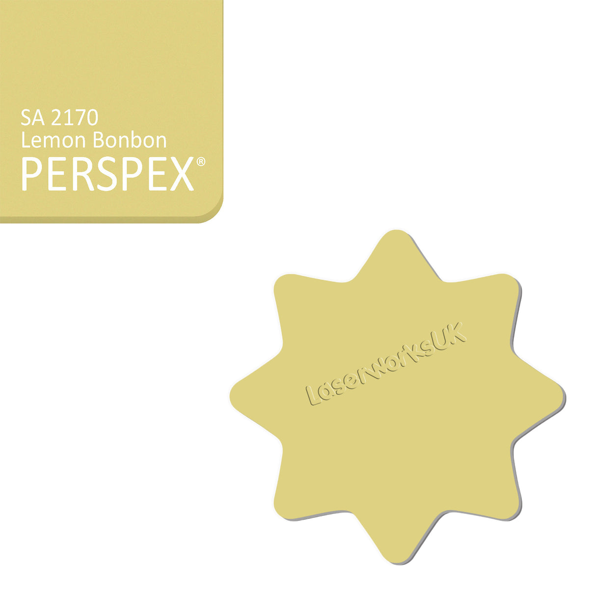 Acrylic 8 Sided Star Rounded Corners (10cm Pack of 5) - Laserworksuk