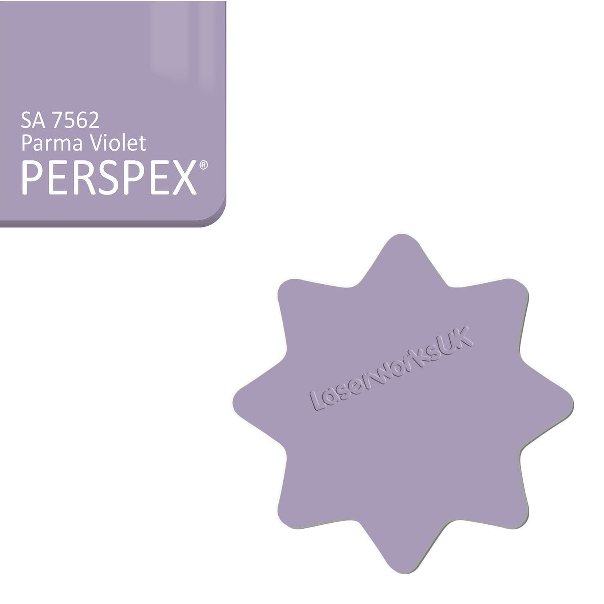 Acrylic 8 Sided Star Rounded Corners (10cm Pack of 5) - Laserworksuk