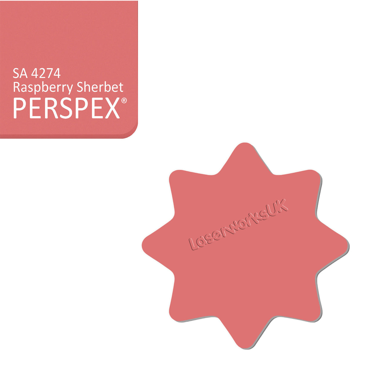 Acrylic 8 Sided Star Rounded Corners (10cm Pack of 5) - Laserworksuk
