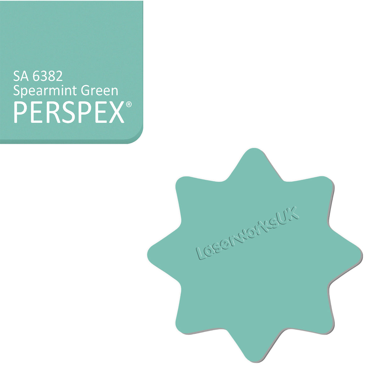 Acrylic 8 Sided Star Rounded Corners (10cm Pack of 5) - Laserworksuk