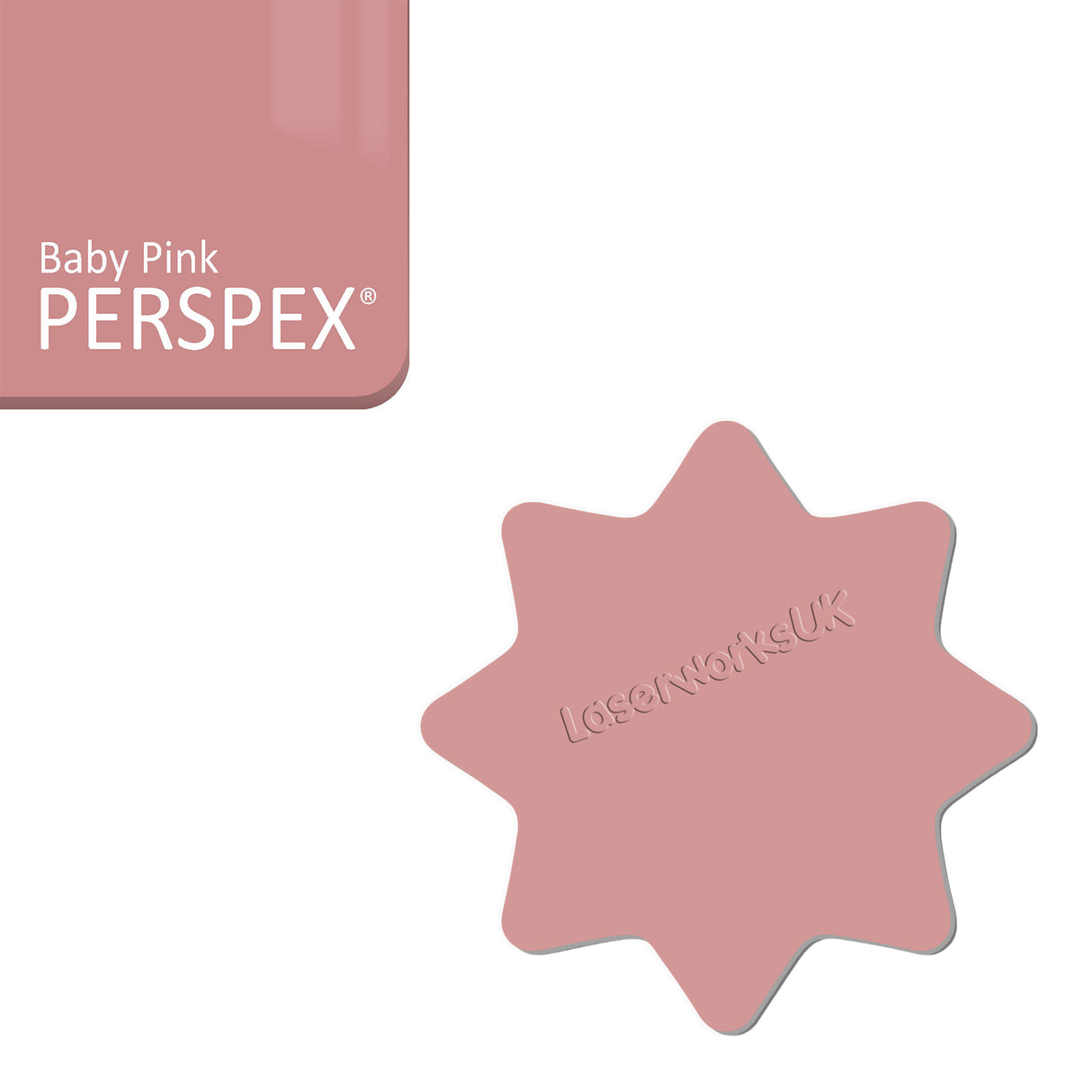 Acrylic 8 Sided Star Rounded Corners (10cm Pack of 5) - Laserworksuk