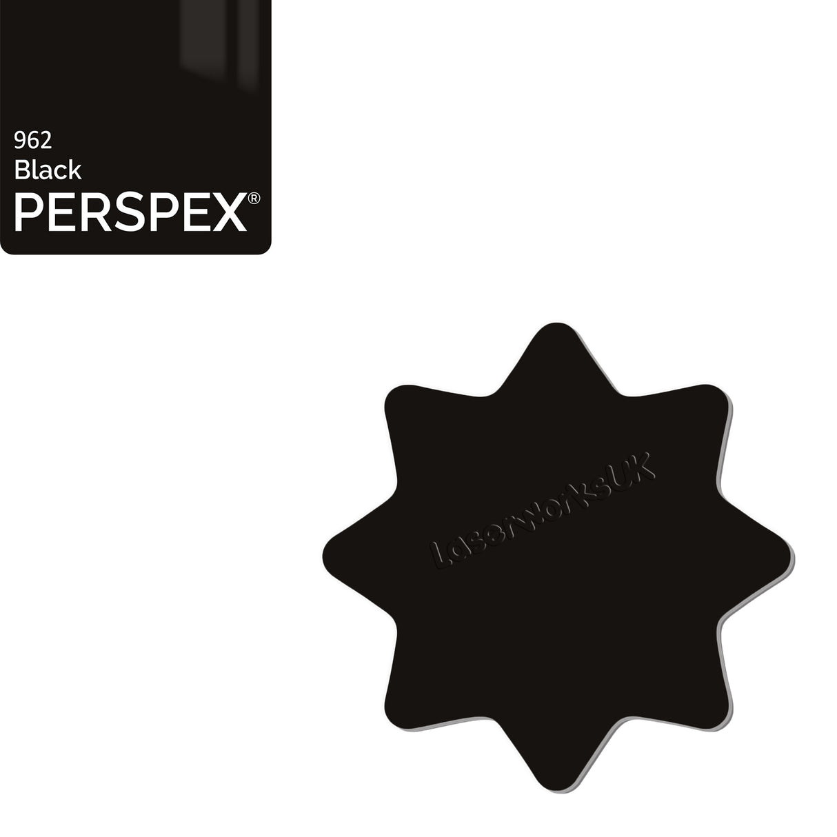 Acrylic 8 Sided Star Rounded Corners (10cm Pack of 5) - Laserworksuk