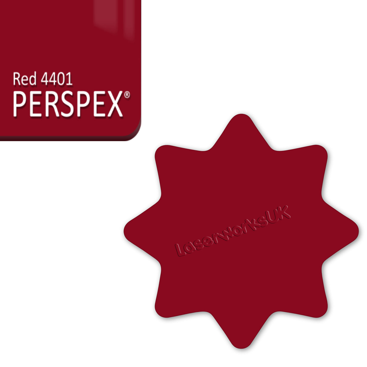 Acrylic 8 Sided Star Rounded Corners (10cm Pack of 5) - Laserworksuk