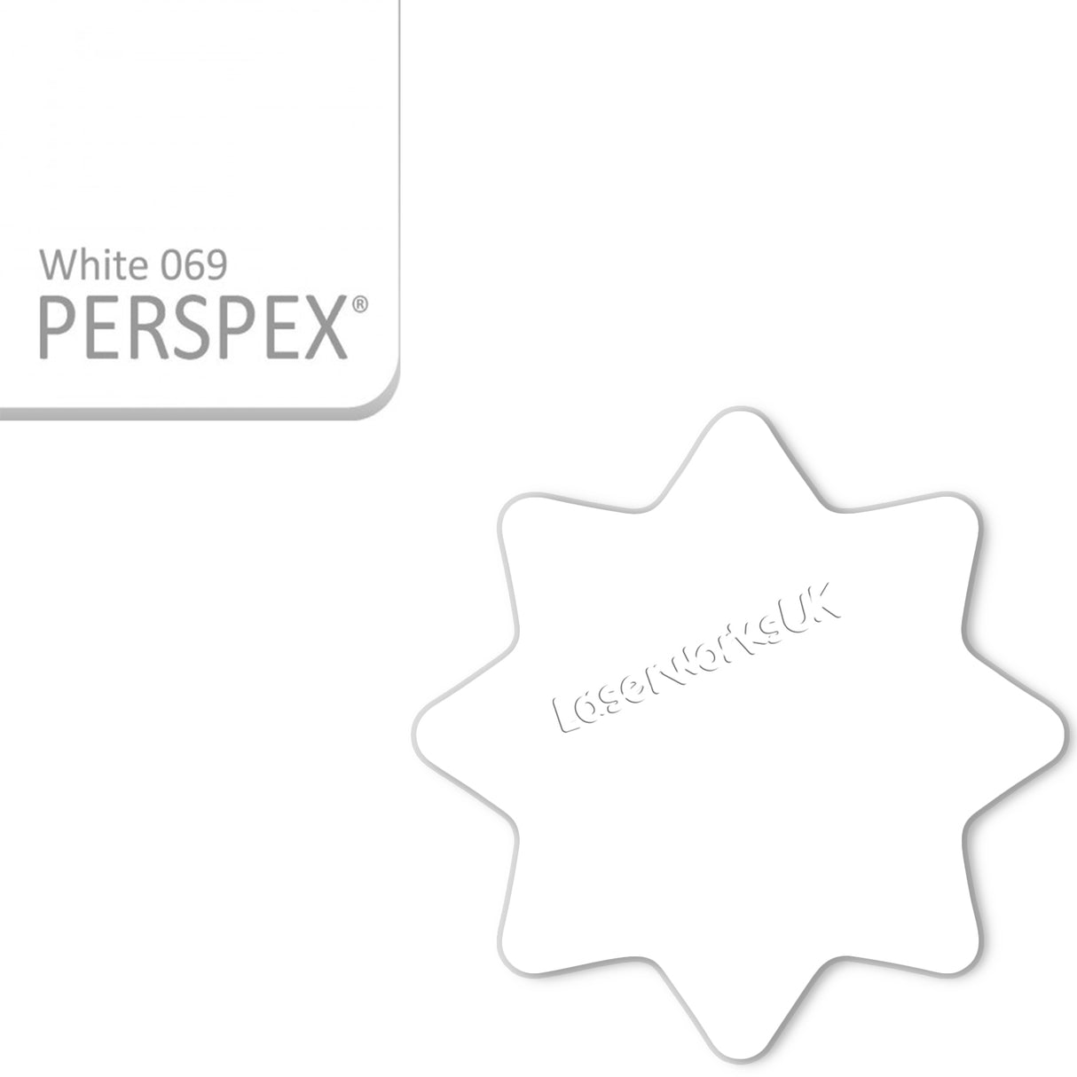 Acrylic 8 Sided Star Rounded Corners (10cm Pack of 5) - Laserworksuk