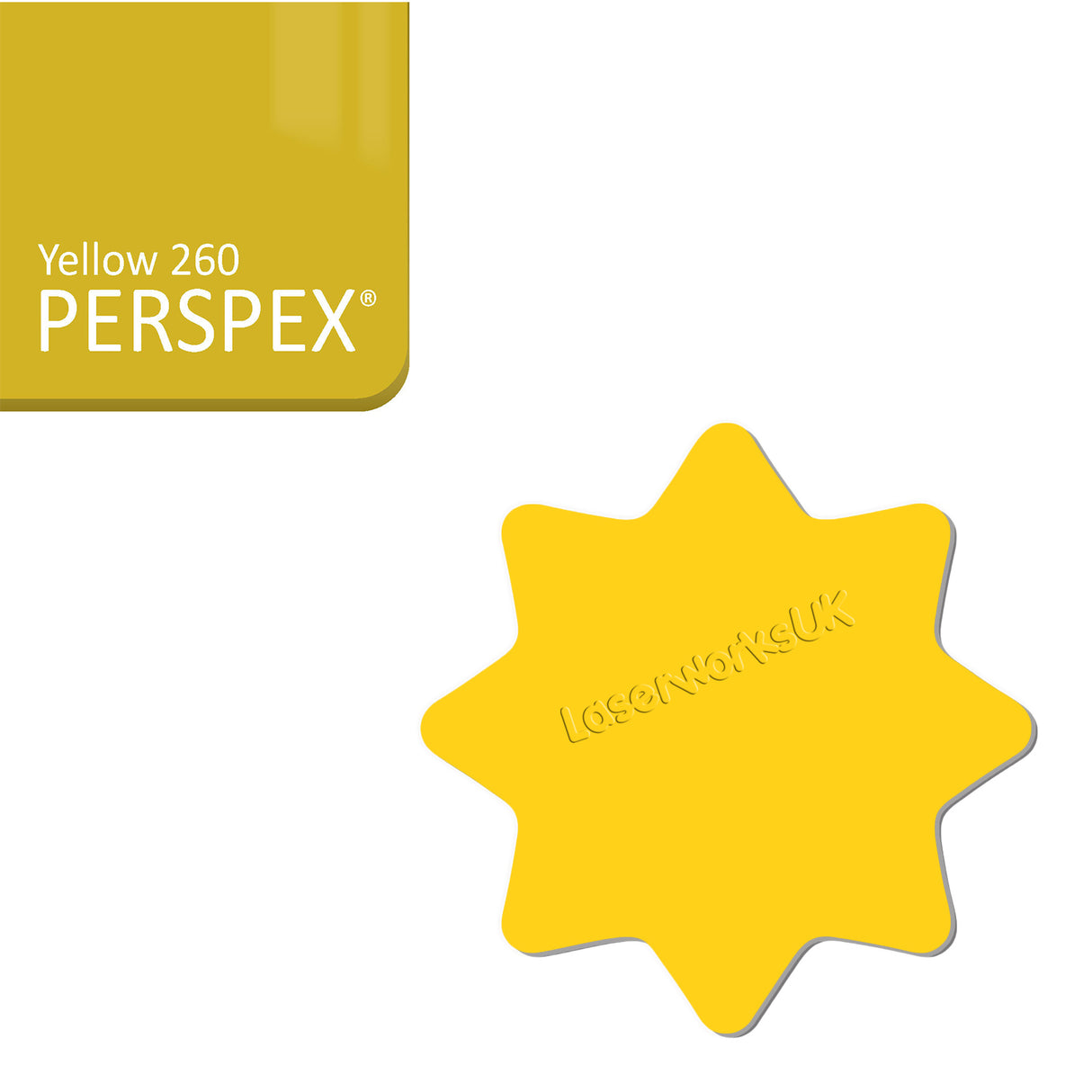 Acrylic 8 Sided Star Rounded Corners (10cm Pack of 5) - Laserworksuk