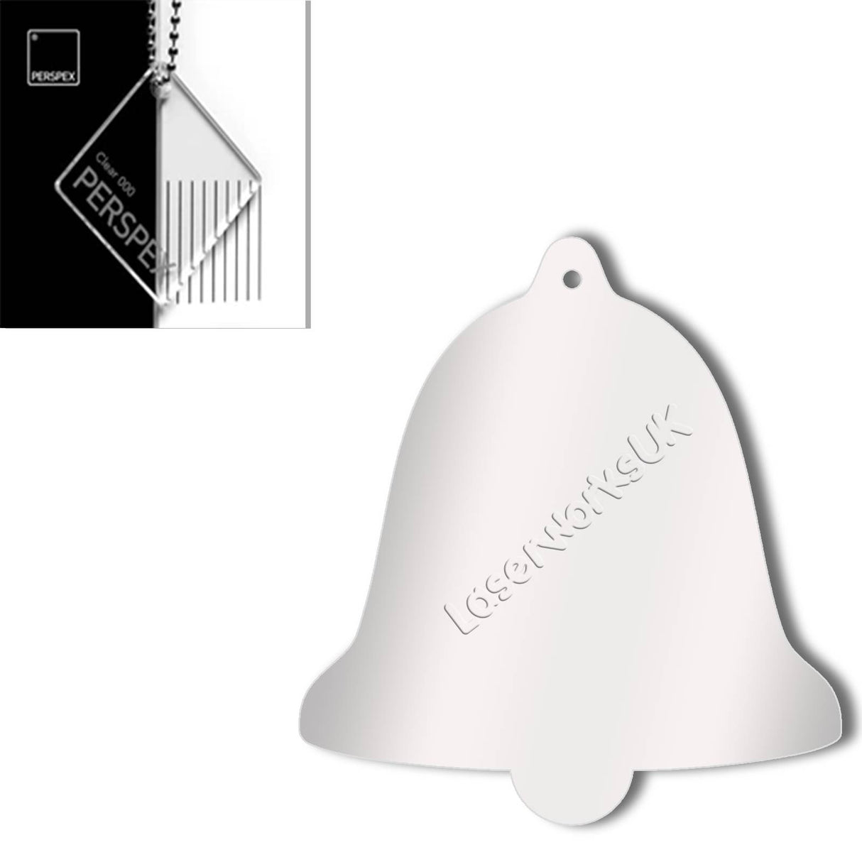 Acrylic Christmas Bell Blanks (12cm) - Laserworksuk