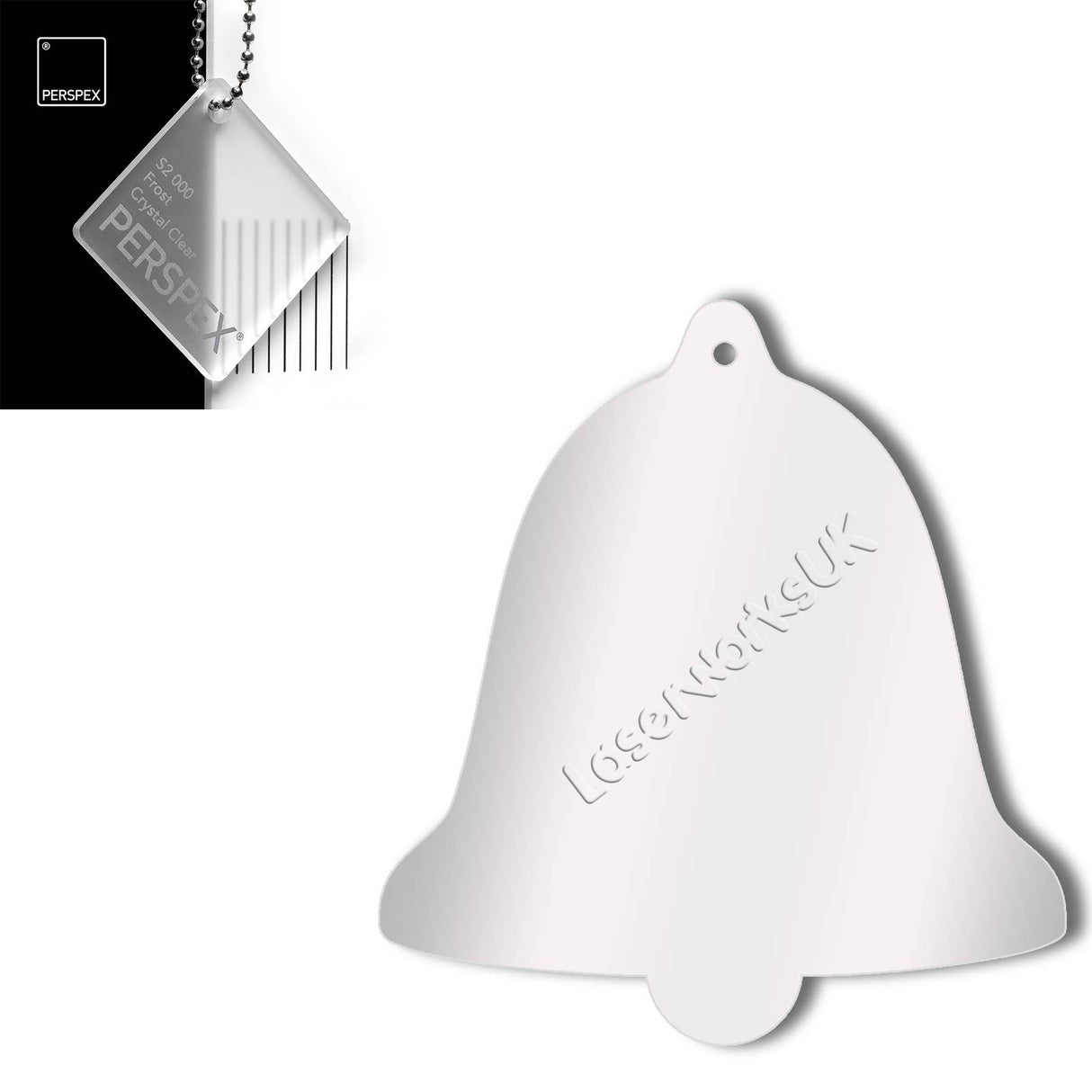 Acrylic Christmas Bell Blanks (12cm) - Laserworksuk