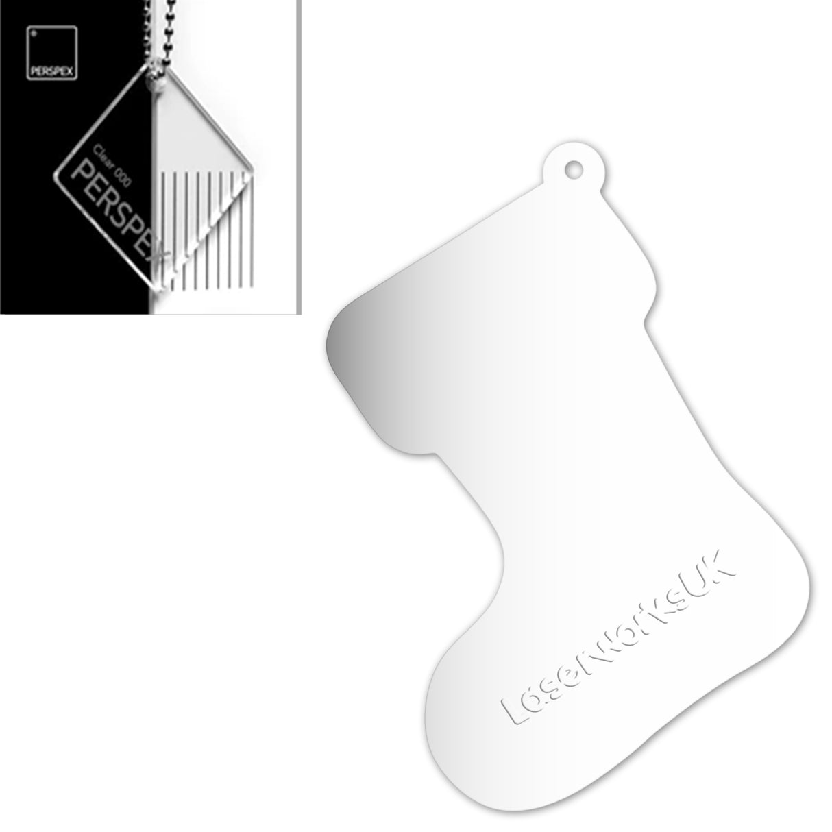Acrylic Christmas Stocking Decoration Blanks - Laserworksuk