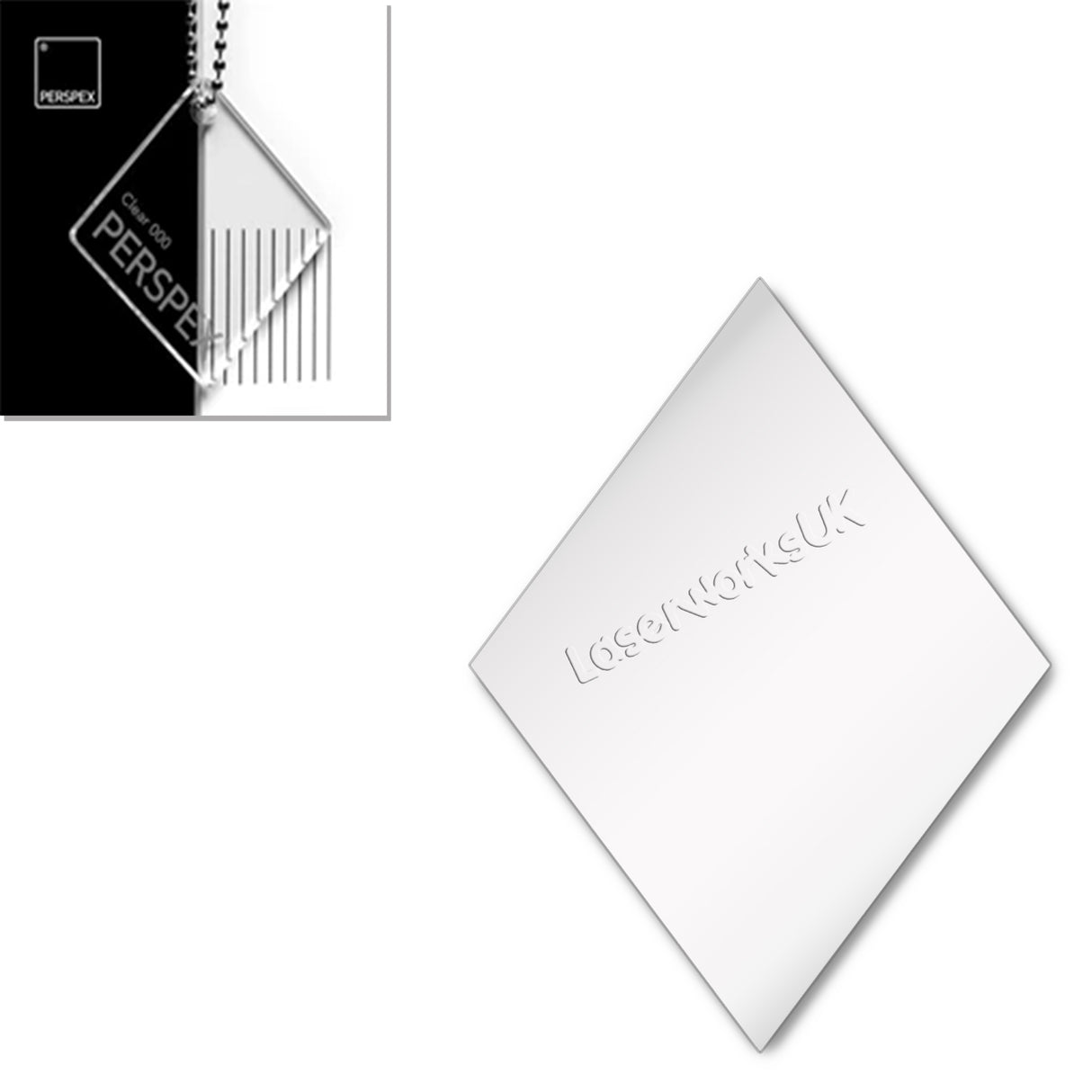 Acrylic Diamond Blank (8cm Pack of 6) - Laserworksuk