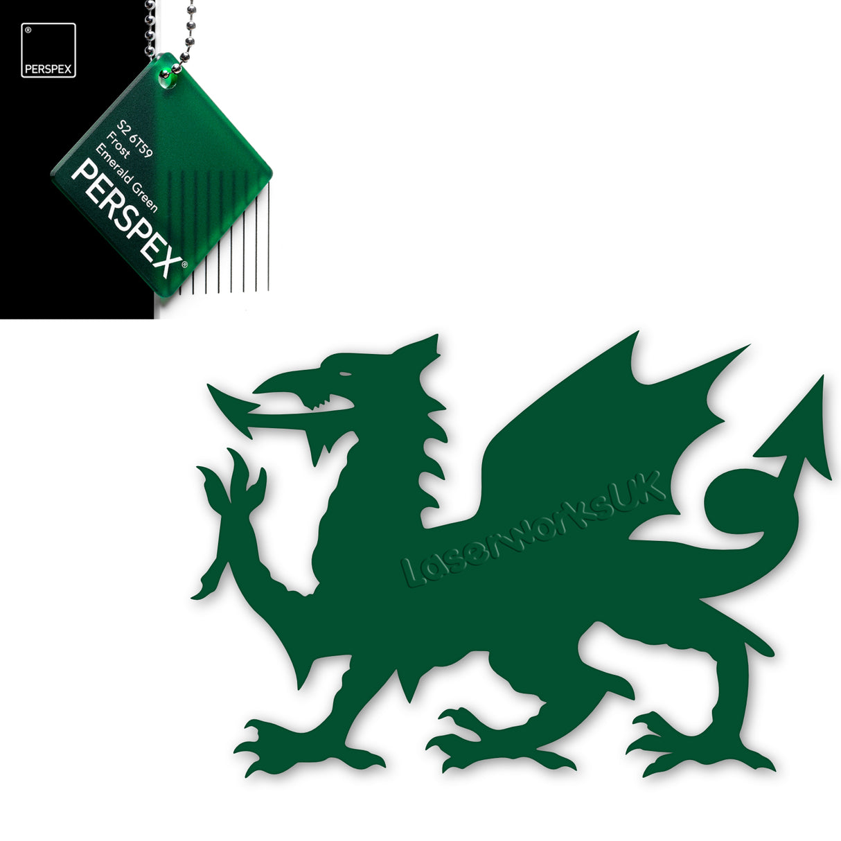 Acrylic Welsh Dragon - Made in Wales - Laser Cut - LaserworksUK
