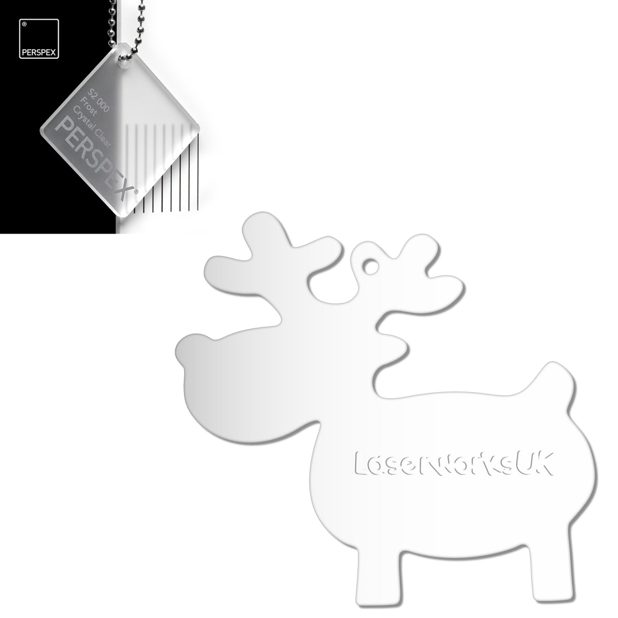 Acrylic Christmas Reindeer Blanks - Laserworksuk