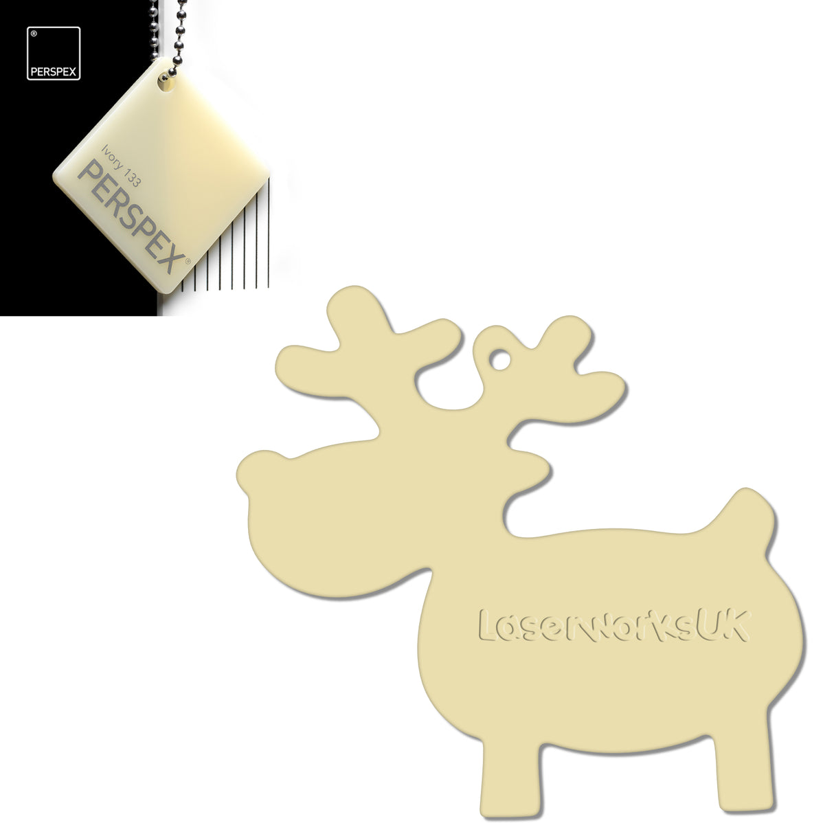 Acrylic Christmas Reindeer Blanks - Laserworksuk