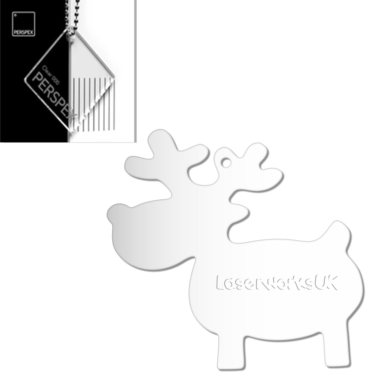 Acrylic Christmas Reindeer Blanks - Laserworksuk