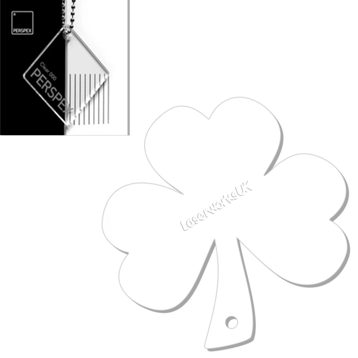 Acrylic Shamrock Keyring - St Patricks Day Clover - Laserworksuk