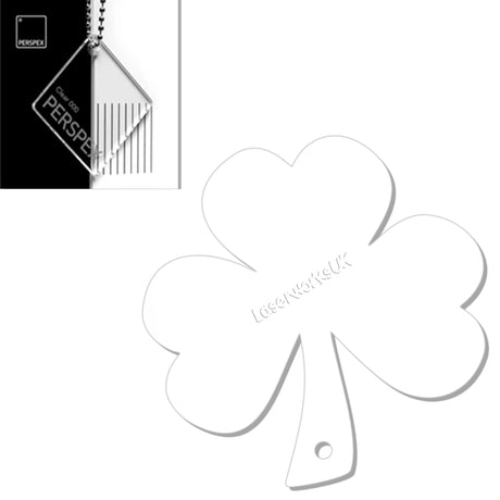 Acrylic Shamrock Keyring - St Patricks Day Clover - Laserworksuk