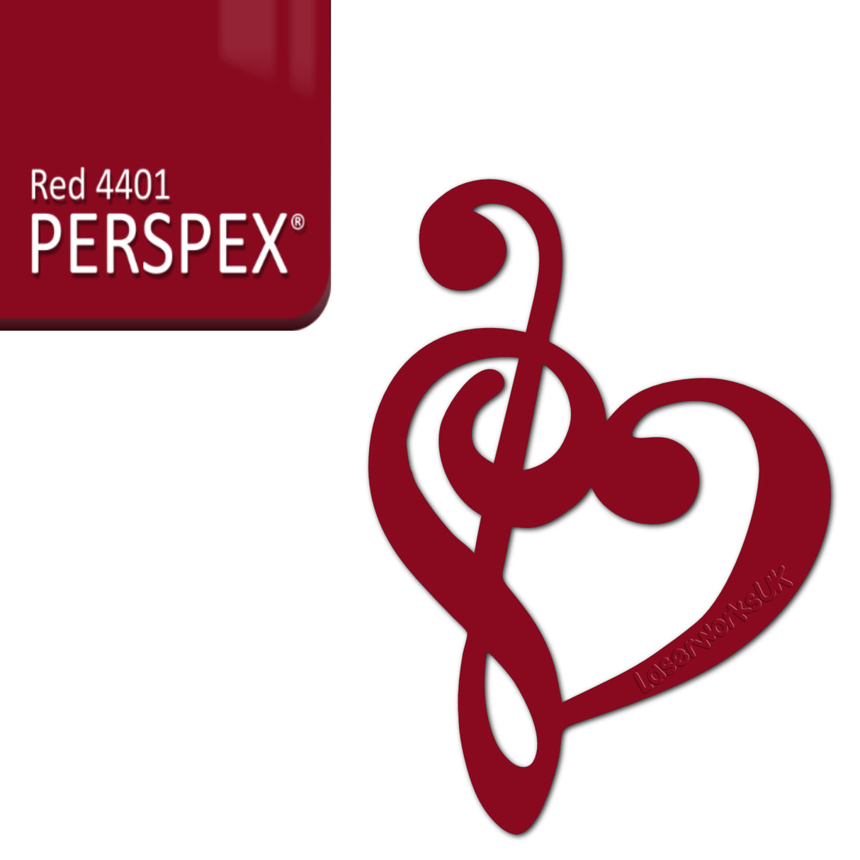 Treble Clef Bass Clef Music Heart Decor - Laserworksuk