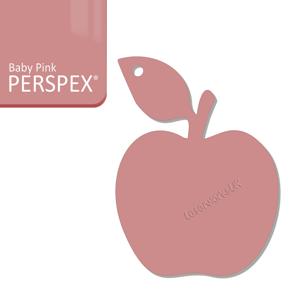 Acrylic Apple Keyring - Laserworksuk