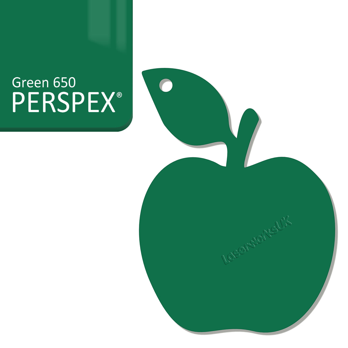 Acrylic Apple Keyring - Laserworksuk