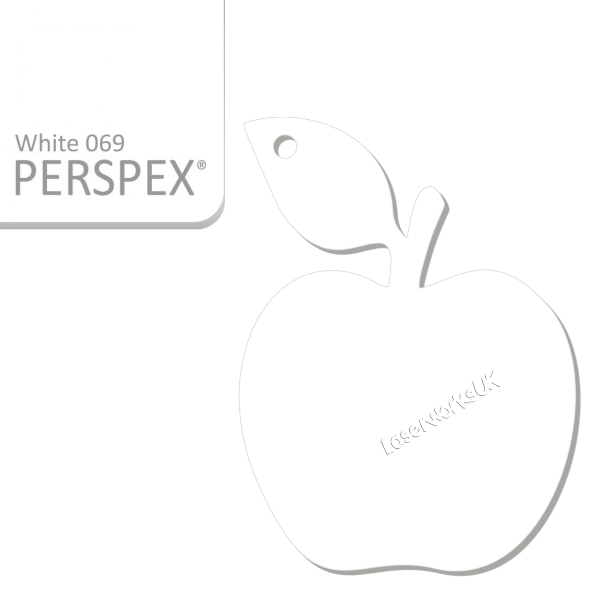 Acrylic Apple Keyring - Laserworksuk