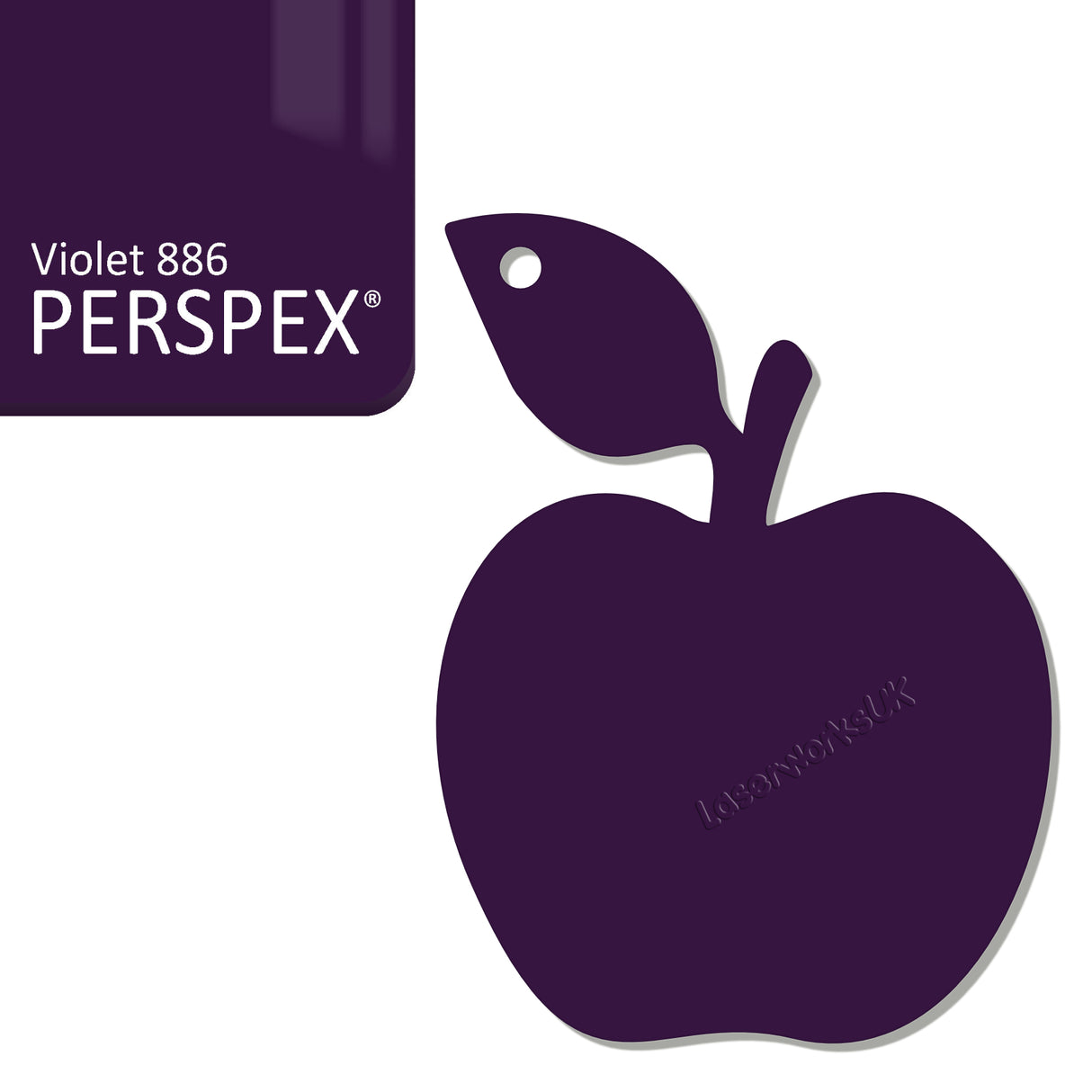 Acrylic Apple Keyring - Laserworksuk