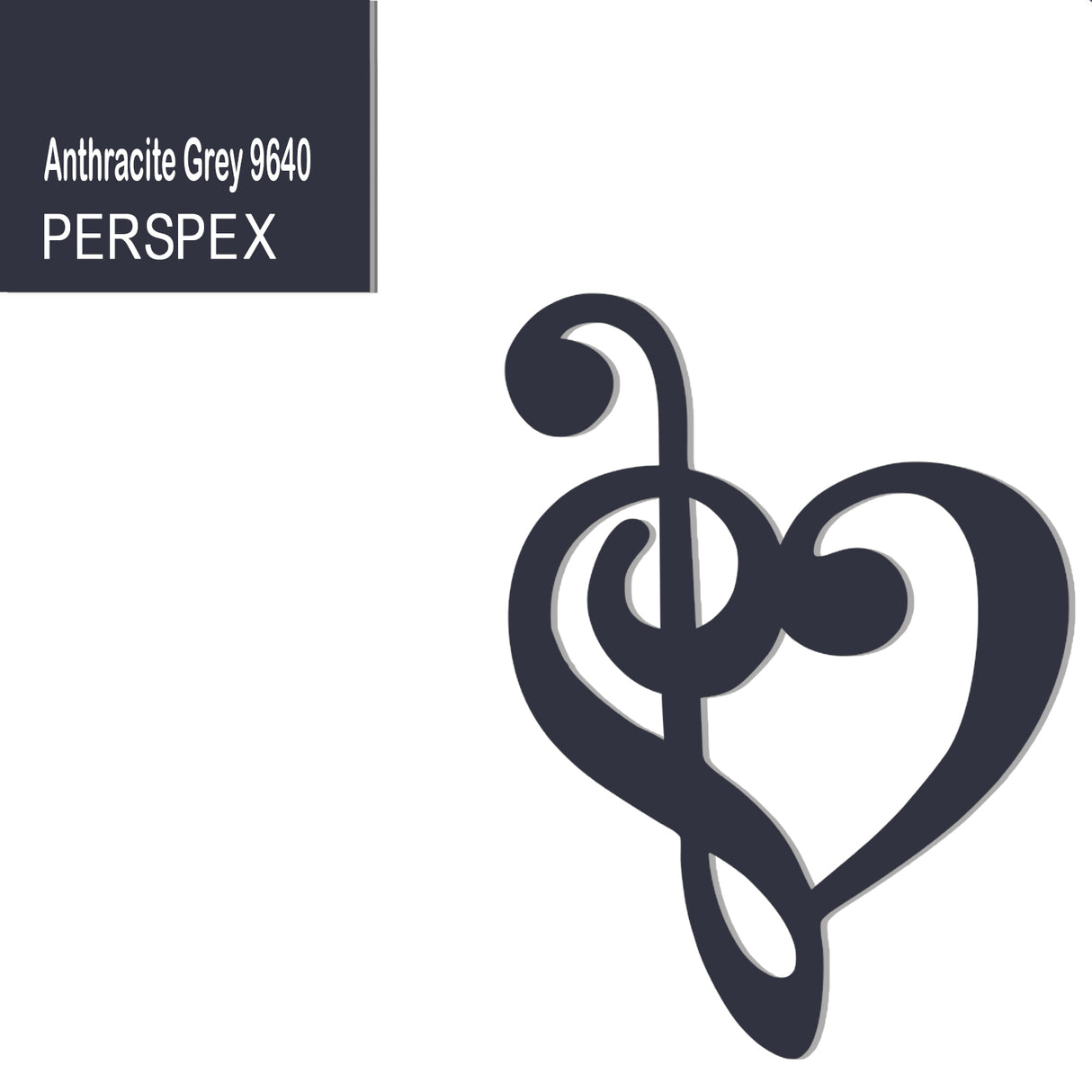 Treble Clef Bass Clef Music Heart Decor - Laserworksuk