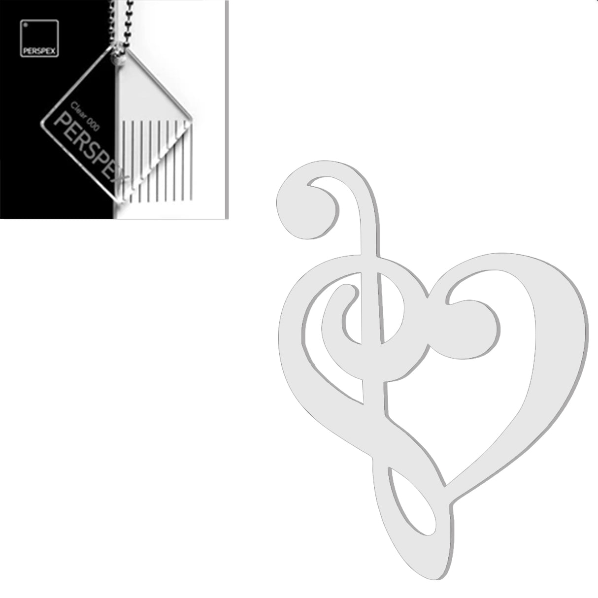 Treble Clef Bass Clef Music Heart Decor - Laserworksuk