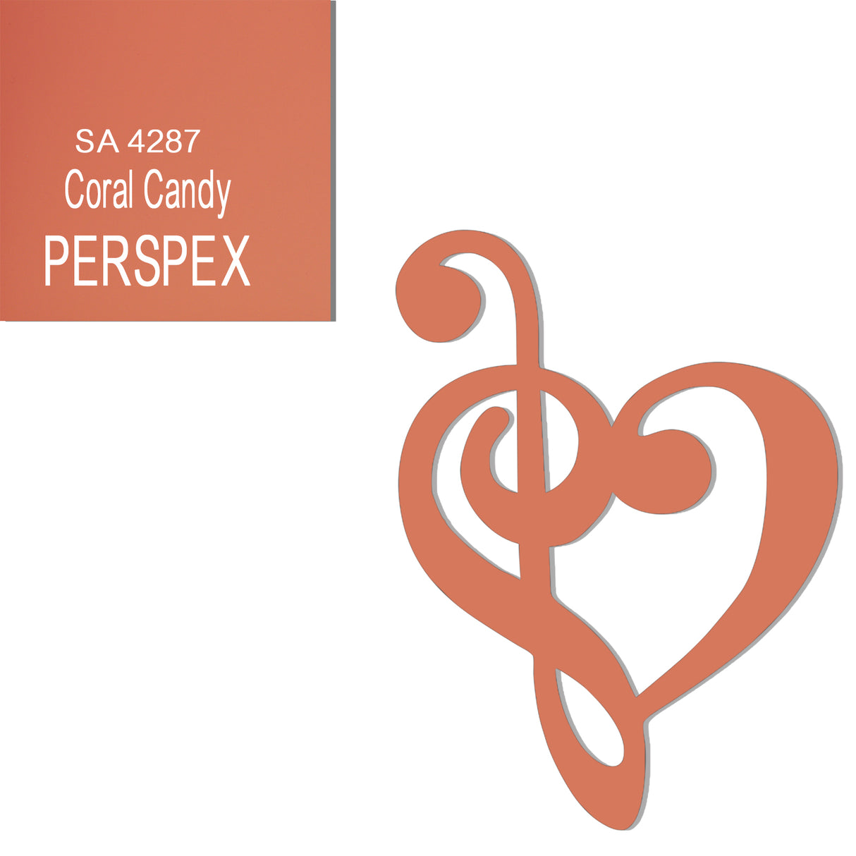 Treble Clef Bass Clef Music Heart Decor - Laserworksuk