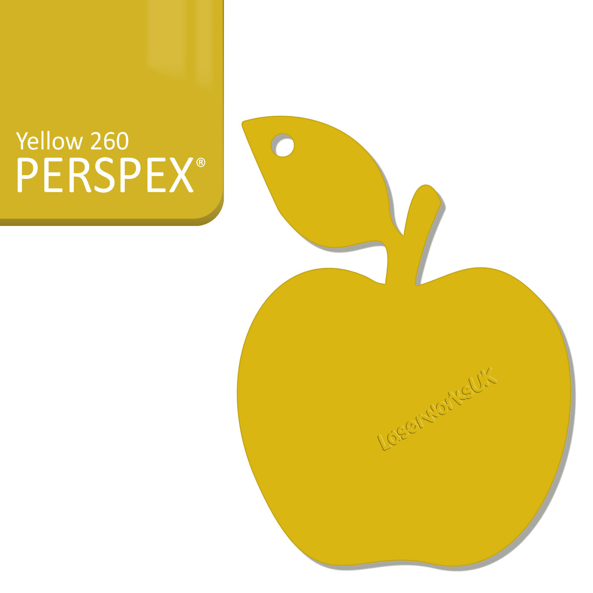 Acrylic Apple Keyring - Laserworksuk