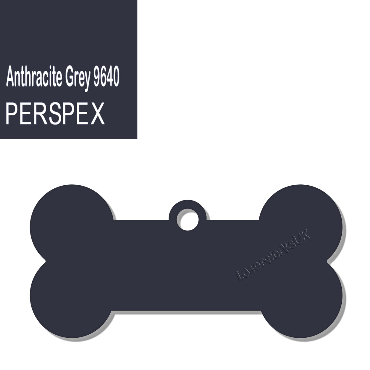 Acrylic Dog Bone Keyring - Multi Colours Blank Tags - Laserworksuk