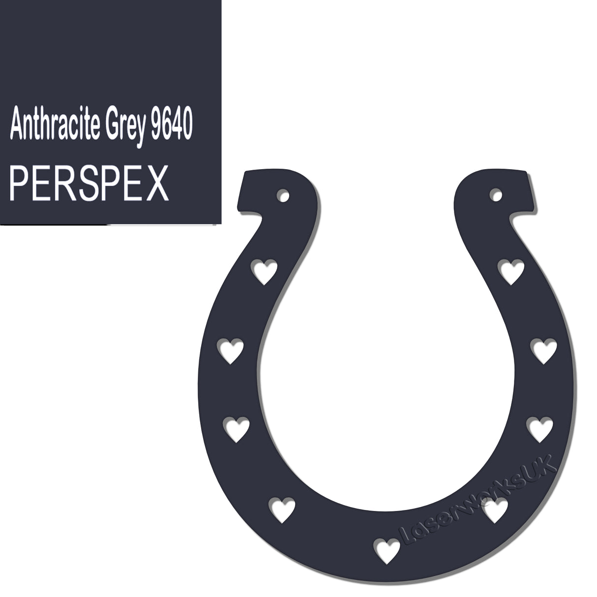 Acrylic Wedding Horseshoe With Hearts Cut Out Border - Laserworksuk