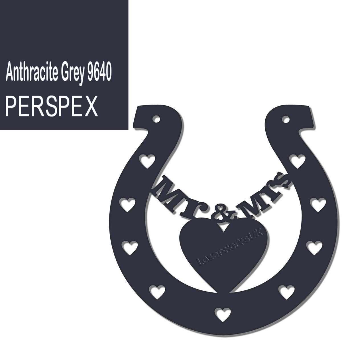 Acrylic Mr & Mrs Horseshoe Blanks - Laserworksuk