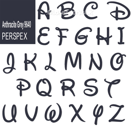 Acrylic Letters - 4cm High - Disney Font Perspex Letters & Numbers - 40 Colours - Laserworksuk