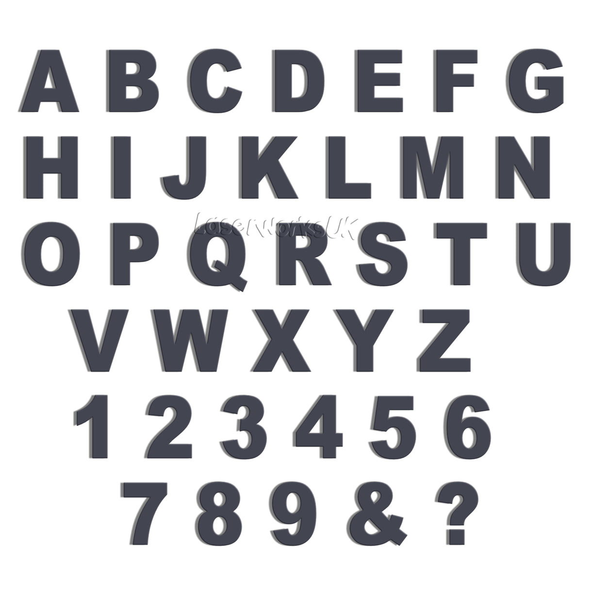 Ariel Bold 10cm Acrylic Letters & Numbers - 40 Different Colours - Laserworksuk