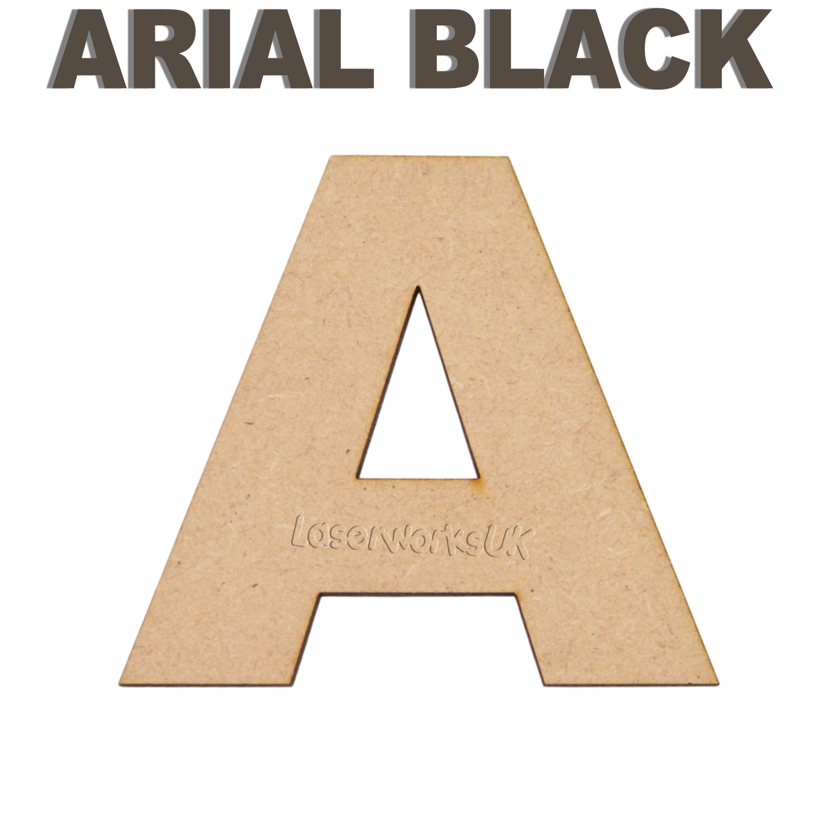 Large Bold Letters & Numbers - Arial Black Font - LaserworksUK