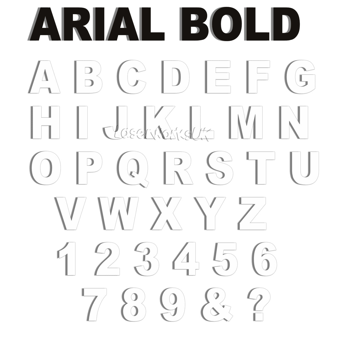 Ariel Bold 10cm Acrylic Letters & Numbers - 40 Different Colours - Laserworksuk