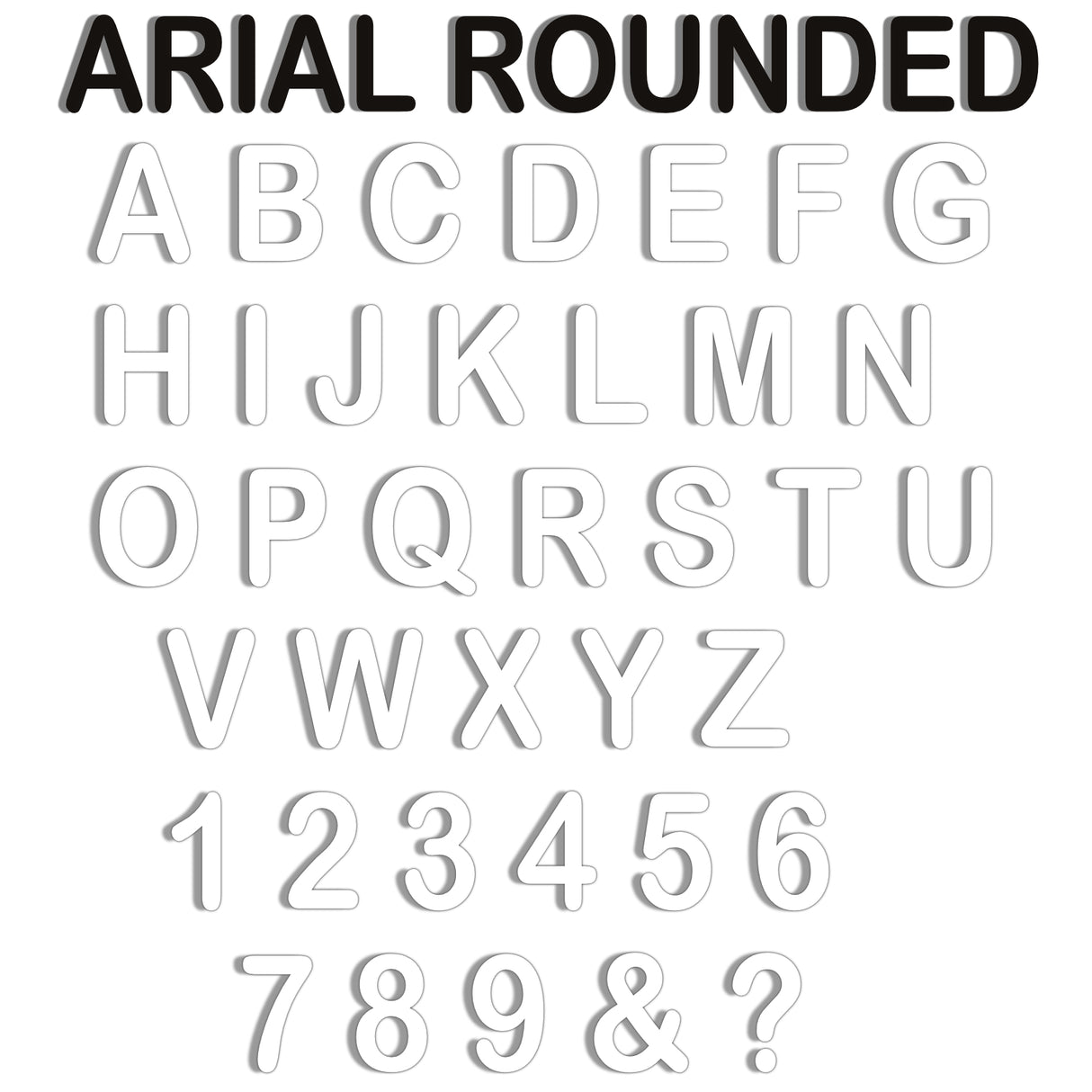 Ariel Rounded MT 15cm Acrylic Letters & Numbers - 40 Different Colours