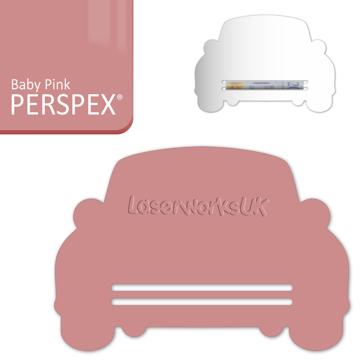 Acrylic Wedding Car Gift Money Holder Blanks - Laserworksuk