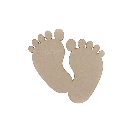 Baby Feet Craft Shapes MDF Embellishments - LaserworksUK