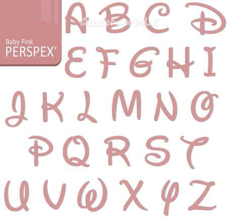 Acrylic Letters - 4cm High - Disney Font Perspex Letters & Numbers - 40 Colours - Laserworksuk