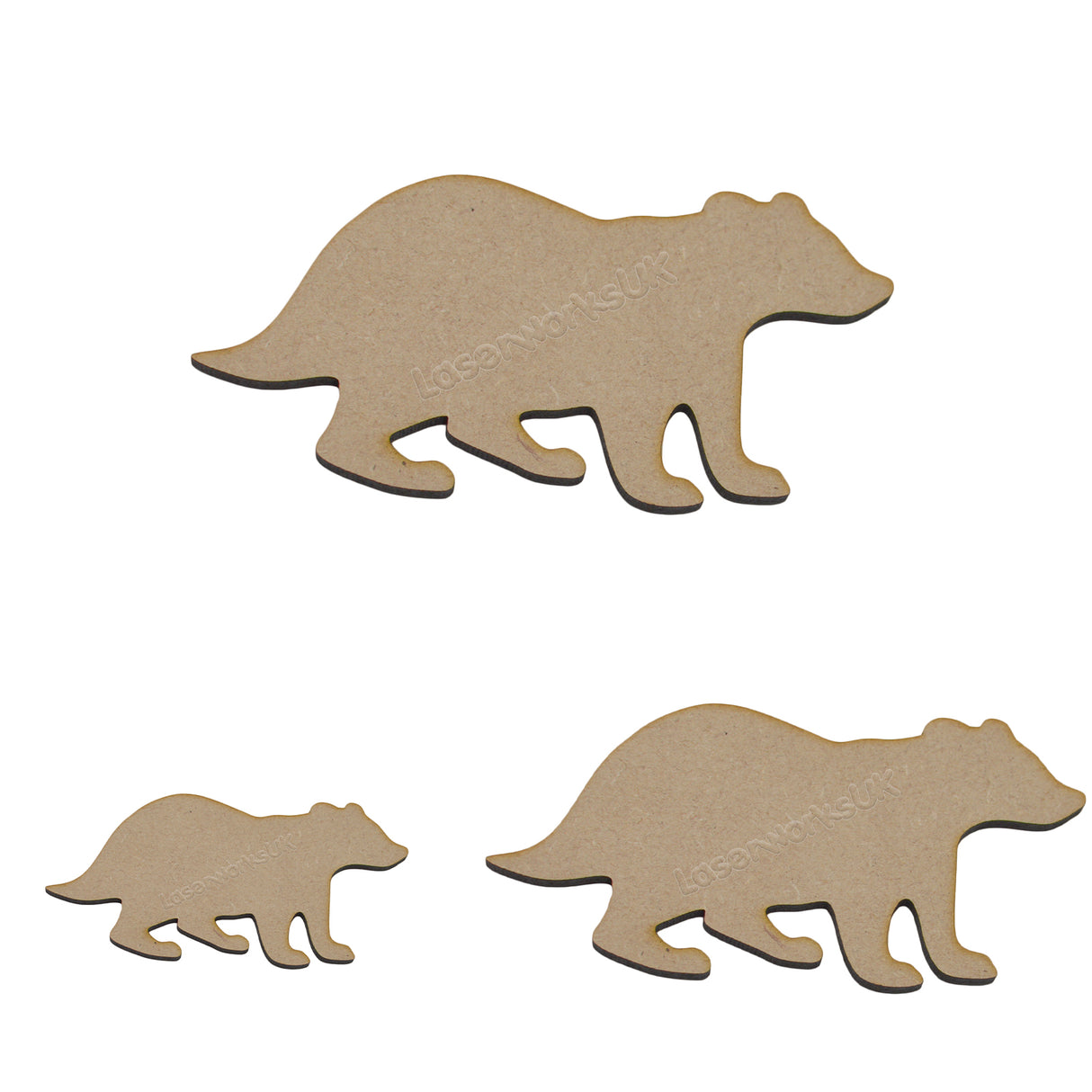 Wooden Badger MDF Craft Shapes - LaserworksUK