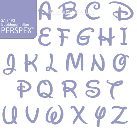 Acrylic Letters - 4cm High - Disney Font Perspex Letters & Numbers - 40 Colours - Laserworksuk