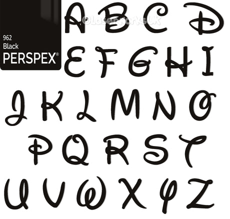 Acrylic Letters - 4cm High - Disney Font Perspex Letters & Numbers - 40 Colours - Laserworksuk