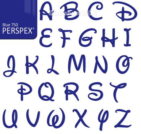 Acrylic Letters - 4cm High - Disney Font Perspex Letters & Numbers - 40 Colours - Laserworksuk