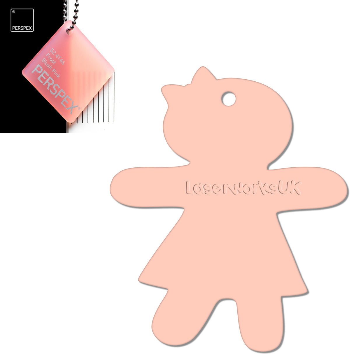 Acrylic Christmas Gingerbread Girl Decorations (Pack of 12) - Laserworksuk