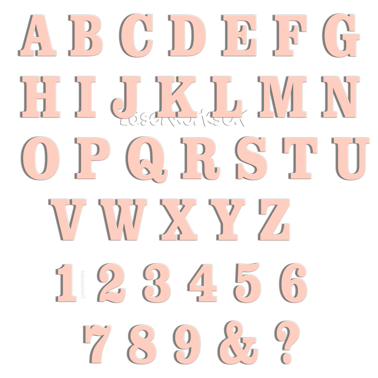 Acrylic 4cm High Letters & Numbers - 40 Colours - Multi Buy Discounts - Laserworksuk