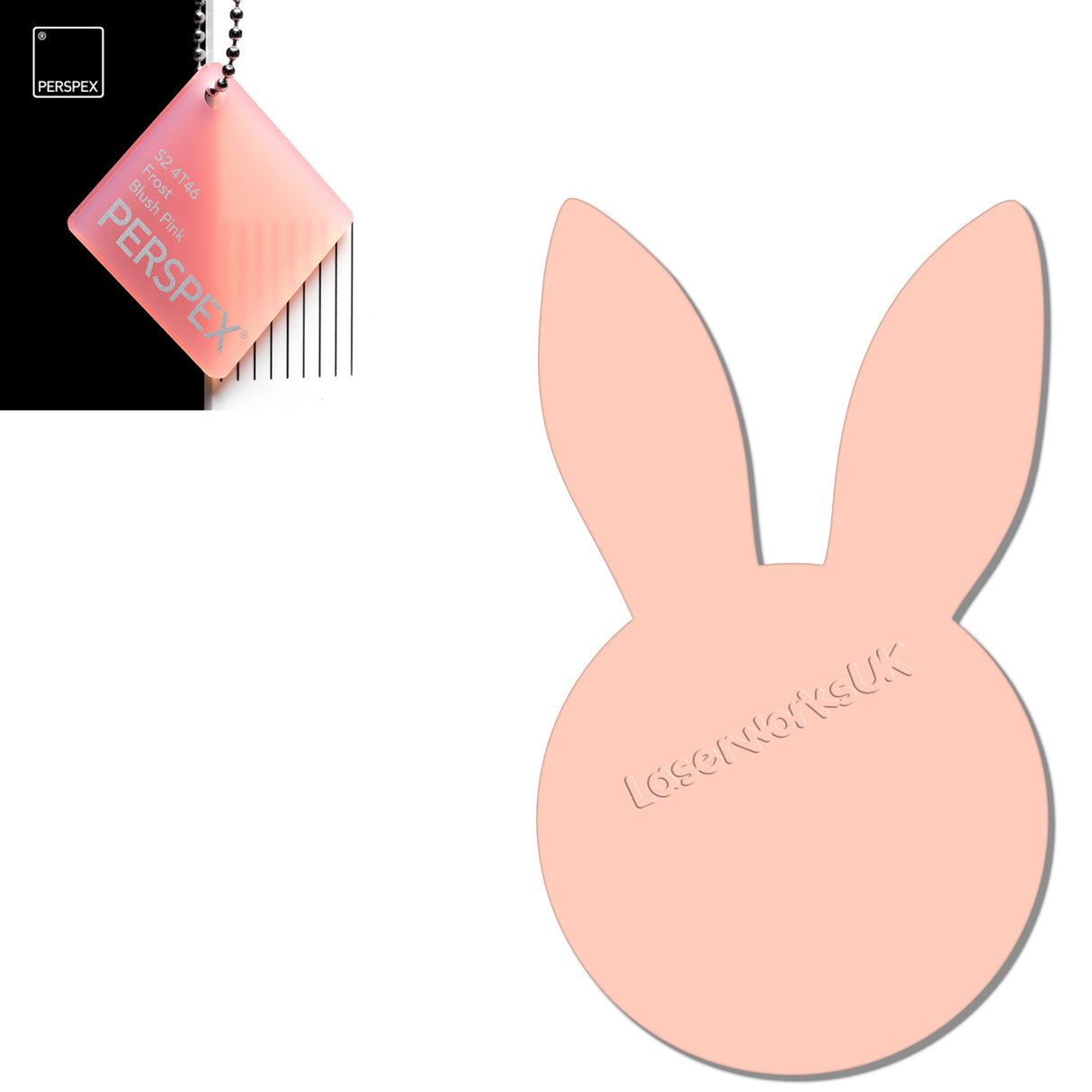 Acrylic Easter Bunny - Rabbit Head Blanks (8cm Pack of 6) - Laserworksuk