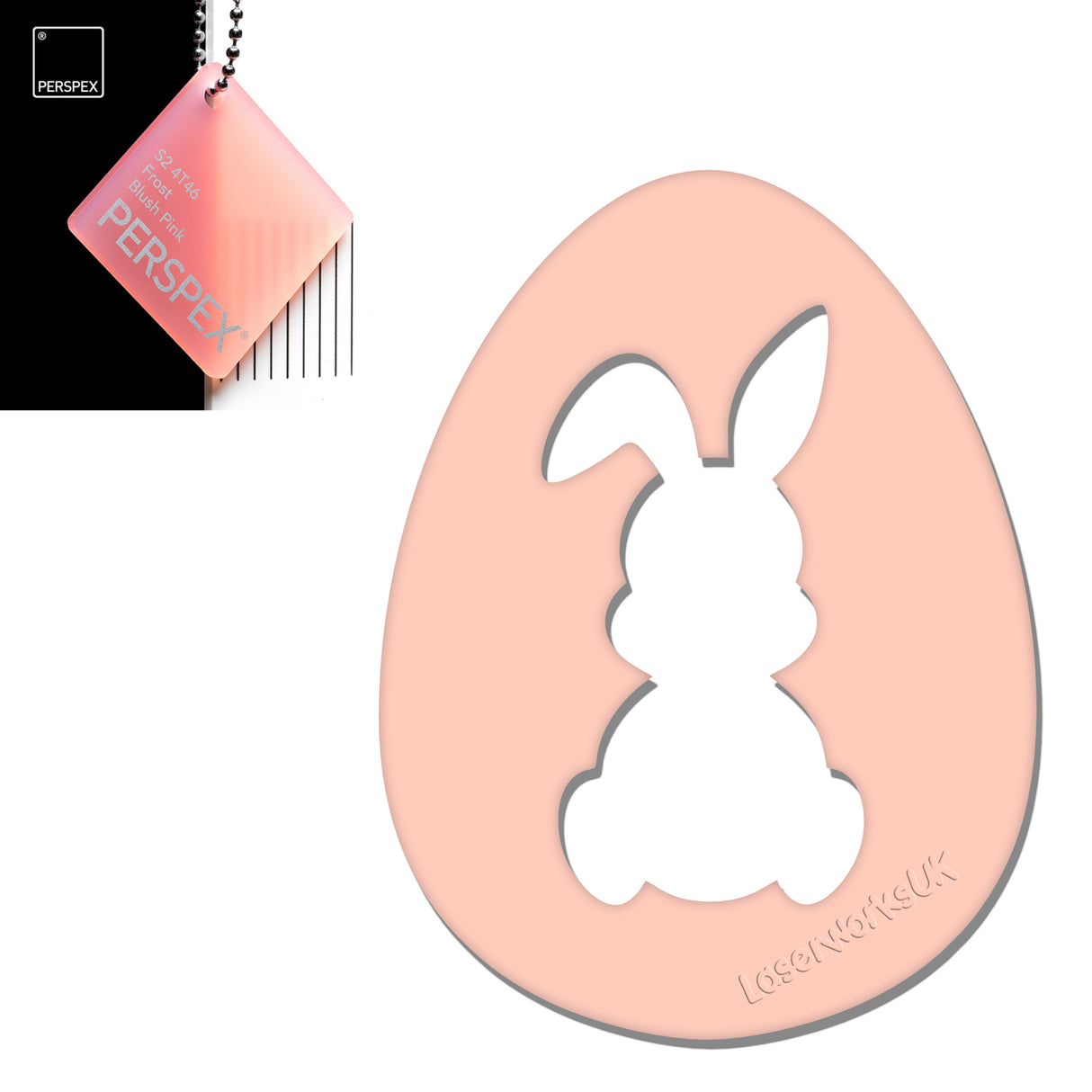 Acrylic Easter Egg With Bunny Cutout - (6cm Pack of 7) - Laserworksuk